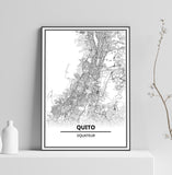 Affiche Carte Ville <br /> Quito
