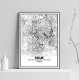 Affiche Carte Ville <Br /> Rome 1700