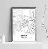 Affiche Carte Ville <br /> Sintra