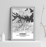 Affiche Carte Ville <Br /> Sydney 1700