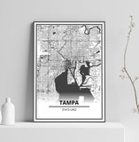 Affiche Carte Ville <br /> Tampa