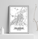 Affiche Carte Ville <br /> Valladolid