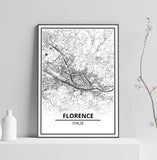 Affiche Carte Ville <Br /> Florence 1700