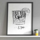Affiche cocktail <br /> gin tonic