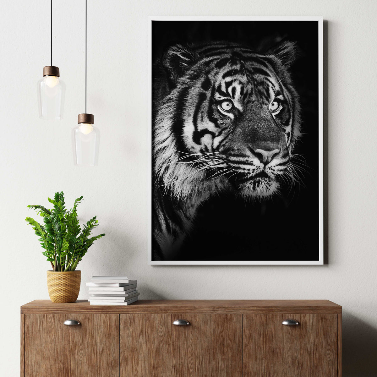 Affiche Tigre Noir et Blanc Affichea