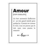 Affiche Amour <br /> noir et blanc