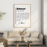 Affiche Amour <br /> noir et blanc