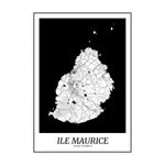 Affiche Ile Maurice <br /> noir et blanc