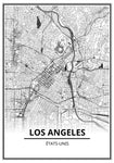 Affiche Carte Ville <Br /> Los Angeles 21X30Cm 1700