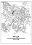 Affiche Carte Ville <br /> Abuja