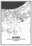 Affiche Carte Ville <br /> Alger