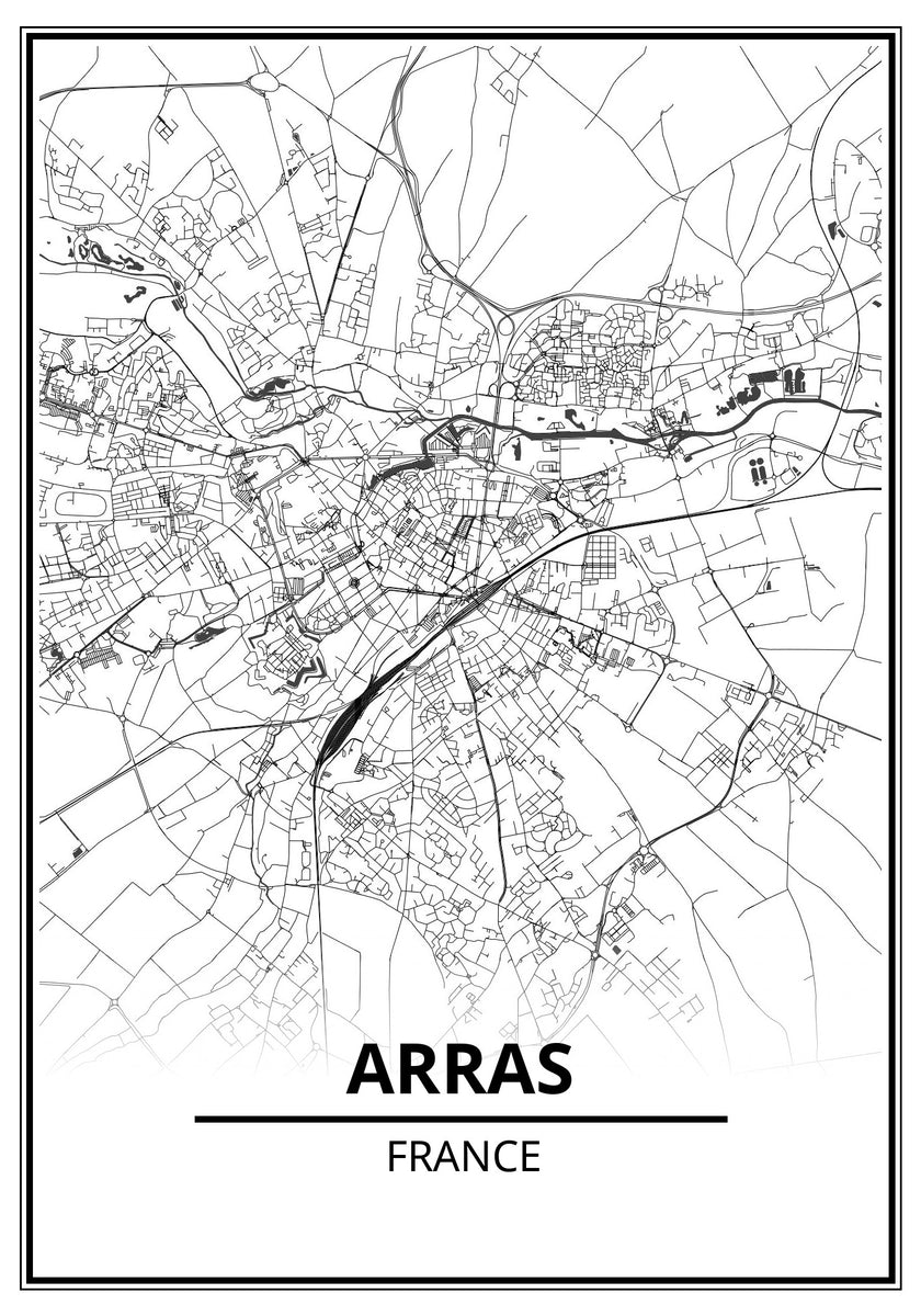 Affiche Arras Plan/Carte Ville | Affichea