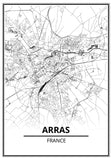 Affiche Carte <br /> Arras