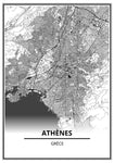Affiche Carte Ville <br /> Athènes