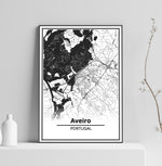 Affiche Carte Ville <br /> Aveiro