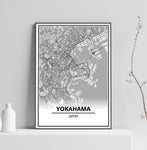 Affiche Carte Ville <br /> Yokohama
