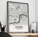 Affiche Carte Ville <Br /> Londres 1700