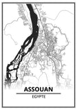 Affiche Carte Ville <br /> Assouan