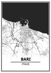 Affiche Carte Ville <br /> Bari