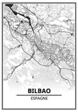 Affiche Carte Ville <br /> Bilbao