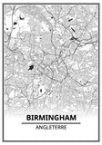 Affiche Carte Ville <br /> Birmingham