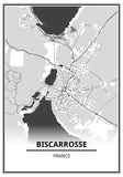 Affiche Biscarrosse<br /> carte