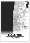 Affiche Carte Ville <br /> Blackpool