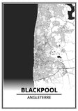 Affiche Carte Ville <br /> Blackpool