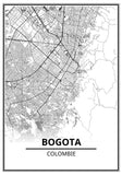 Affiche Carte Ville <br /> Bogota
