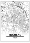 Affiche Carte Ville <br /> Bologne