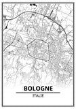 Affiche Carte Ville <br /> Bologne