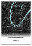 affiche carte boulogne billancourt