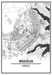 Affiche Carte Ville <br /> Brasilia