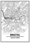 Affiche Carte Ville <br /> Bristol