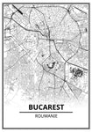 Affiche Carte Ville <br /> Bucarest