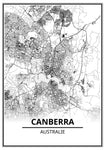 Affiche Carte Ville <Br /> Canberra 1700