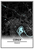 Affiche Carte <br /> Cergy