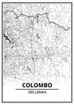 Affiche Carte Ville <br /> Colombo