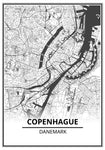 Affiche Carte Ville <br /> Copenhague