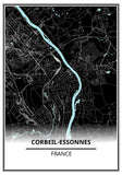 Affiche Carte <br /> Corbeil-Essonnes