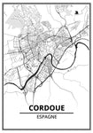 Affiche Carte Ville <br /> Cordoue