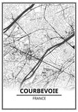 Affiche Carte <br /> Courbevoie