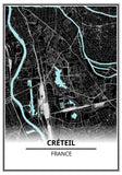 Affiche Carte <br /> Créteil