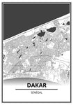 Affiche Carte Ville <br /> Dakar