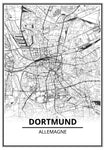 Affiche Carte Ville <br /> Dortmund