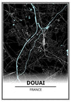 Affiche Carte <br /> Douai