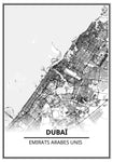 Affiche Carte Ville <Br /> Dubaï 21X30Cm 1700