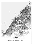 Affiche Carte Ville <Br /> Dubaï 21X30Cm 1700