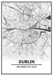 Affiche Carte Ville <Br /> Dublin 21X30Cm 1700