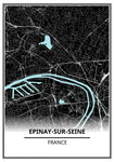 Affiche Carte <br /> Epinay-sur-Seine